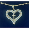 Gold Heart shape with crystal pendant Necklace