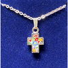 Murano Glass Gold or Silver Cross Necklace