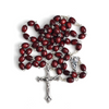 Catholic Rosary - Brown boxed in cross or heart case