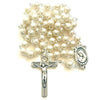 Catholic Rosary - GLASS BEADS WHITE