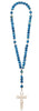 Catholic Rosary - Wood Blue Crucifix