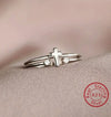 925 Sterling Silver Cross With Zircon Adjustable Ring