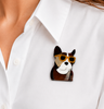 Iris Frenchie Brooch Brown