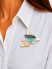 Iris Wren Brooch Blue