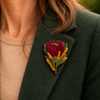 Iris Red Waratah Brooch