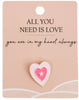 Pink Heart Memento Pin 2cm