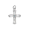 Silver filigree cross with one crystal
