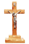 Large scalloped edge standing crucifix