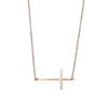 Rose gold inline cross necklace