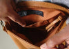 Leather cross body bag, tan