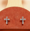 Silver cross stud earrings