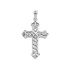 Sterling silver filigree heart detail cross pendant