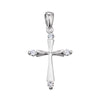 Sterling silver cross pendant with crystal tips
