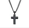 BLACK Blaze stainless steel men’s shiny and matte finish cross pendant with 3MM curb chain
