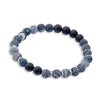 Blaze stainless steel men’s blue and patterned bead bracelet