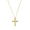 Sterling silver cross with CZ detail gold necklace