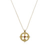 Sterling silver Gold colour necklace with cross symbol pendant and ruby CZ