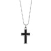 Stainless steel cross pendant with black carbon fiber