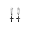 Stirling silver drop earrings with dotted cross