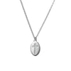 Sterling Silver necklace with oval pendant gold or silver featuring CZ cross