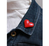 Red ceramic heart brooch