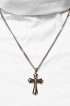 Round end steel cross & chain